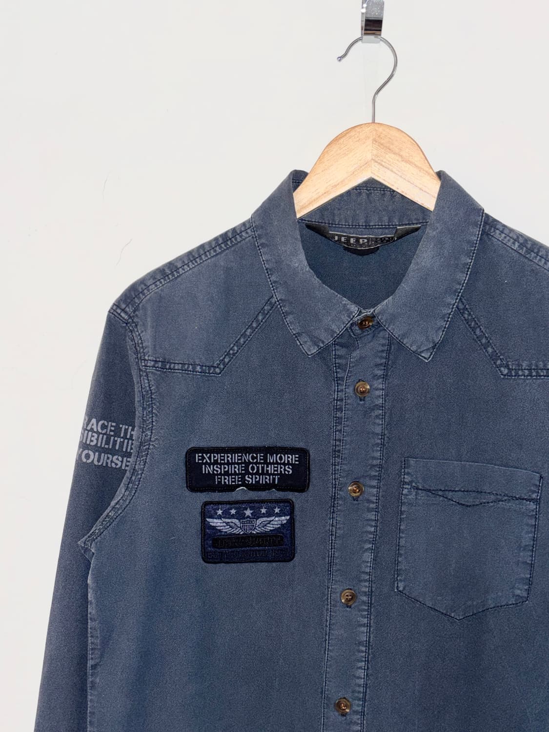 워싱 패치 데님 셔츠 (JEEP SPIRIT) 상품이미지3