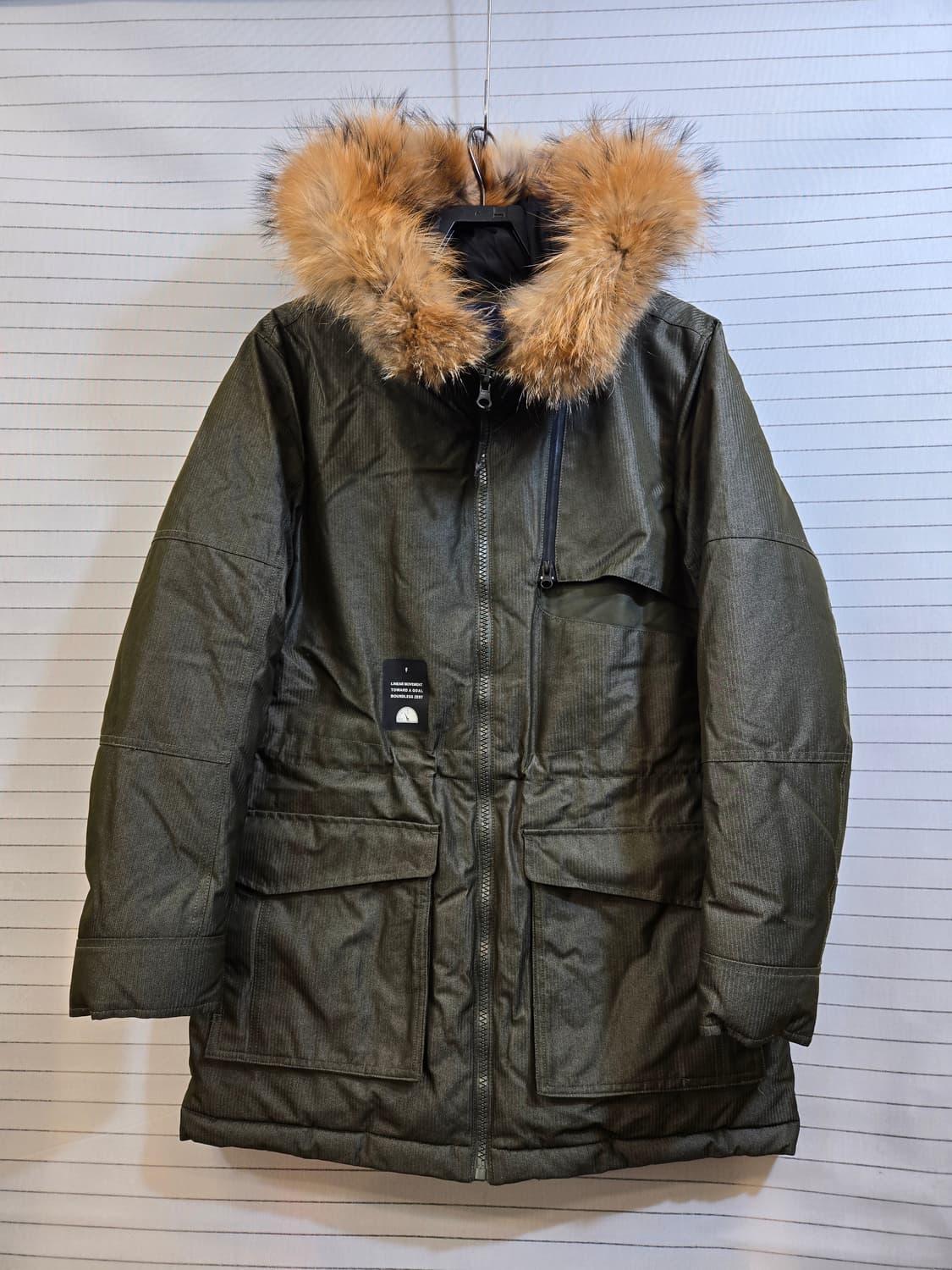 프래크스톤 카키색 퍼 후드 롱 패딩 점퍼 상품이미지1