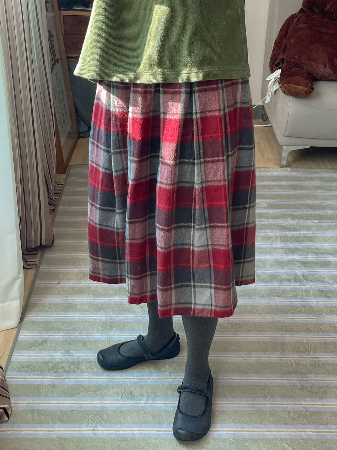 earth music&ecology 체크 플리츠 스커트 (Japan) 상품이미지1