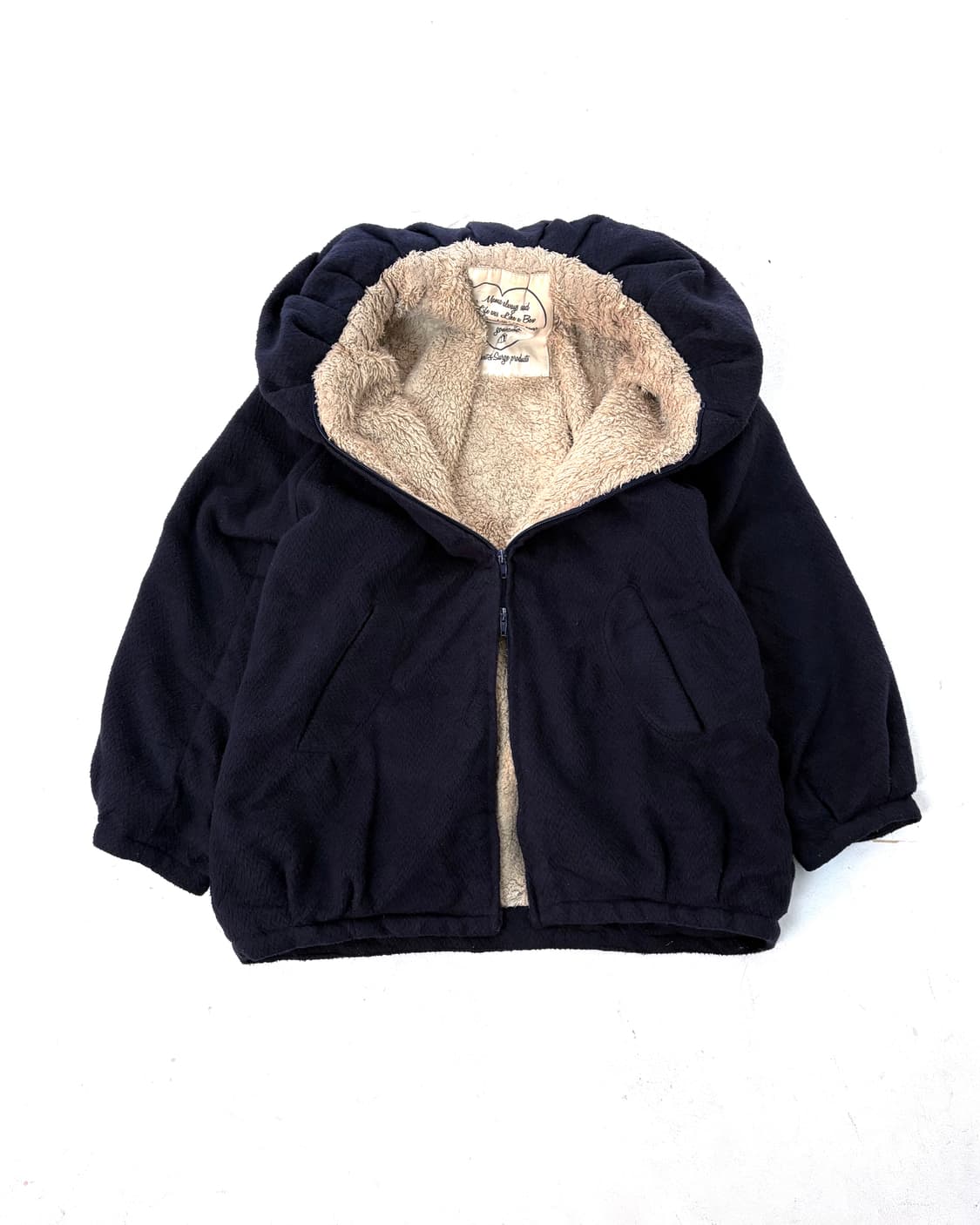 Navy puff balloon fleece zip-up 상품이미지8