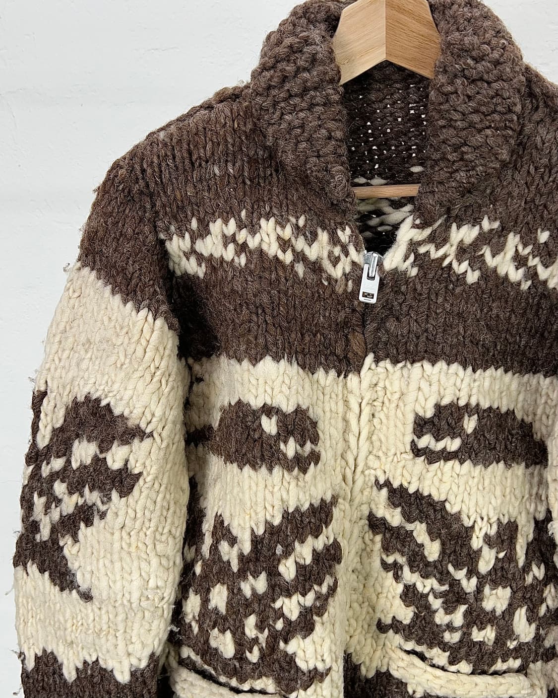 카우찬 조르딕 캐나다 울 헤비 숄 카라 코위찬 니트 자켓 상품이미지2