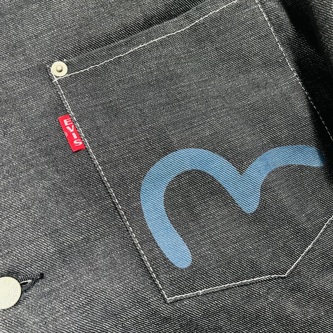 Evisu OG fleece vintage denim jacket 상품이미지5