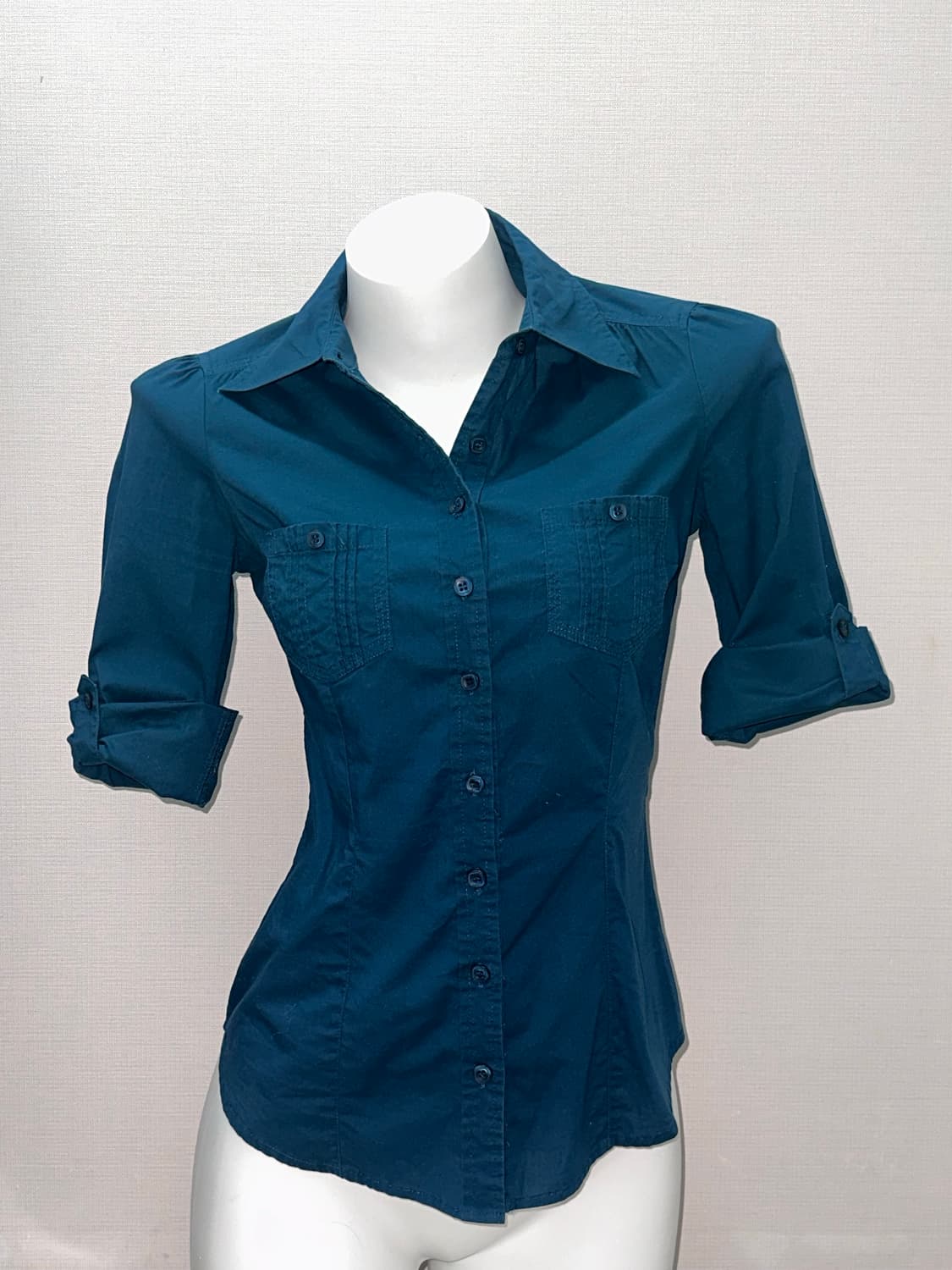 빈티지 청록 슬림핏 셔츠 상품이미지1