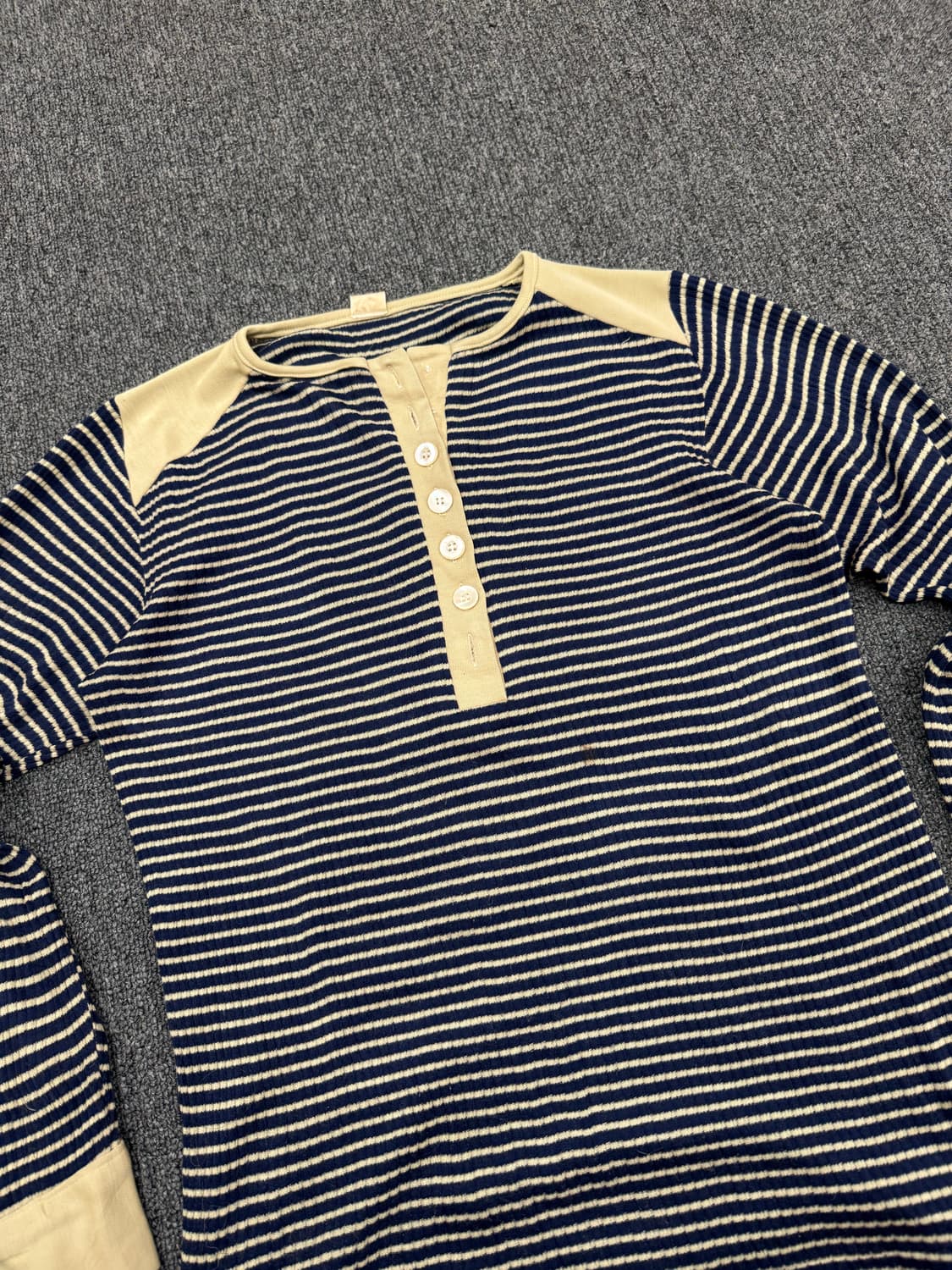 OS)일본 빈티지 스트라이프 헨리넥 롱슬리브 상품이미지4