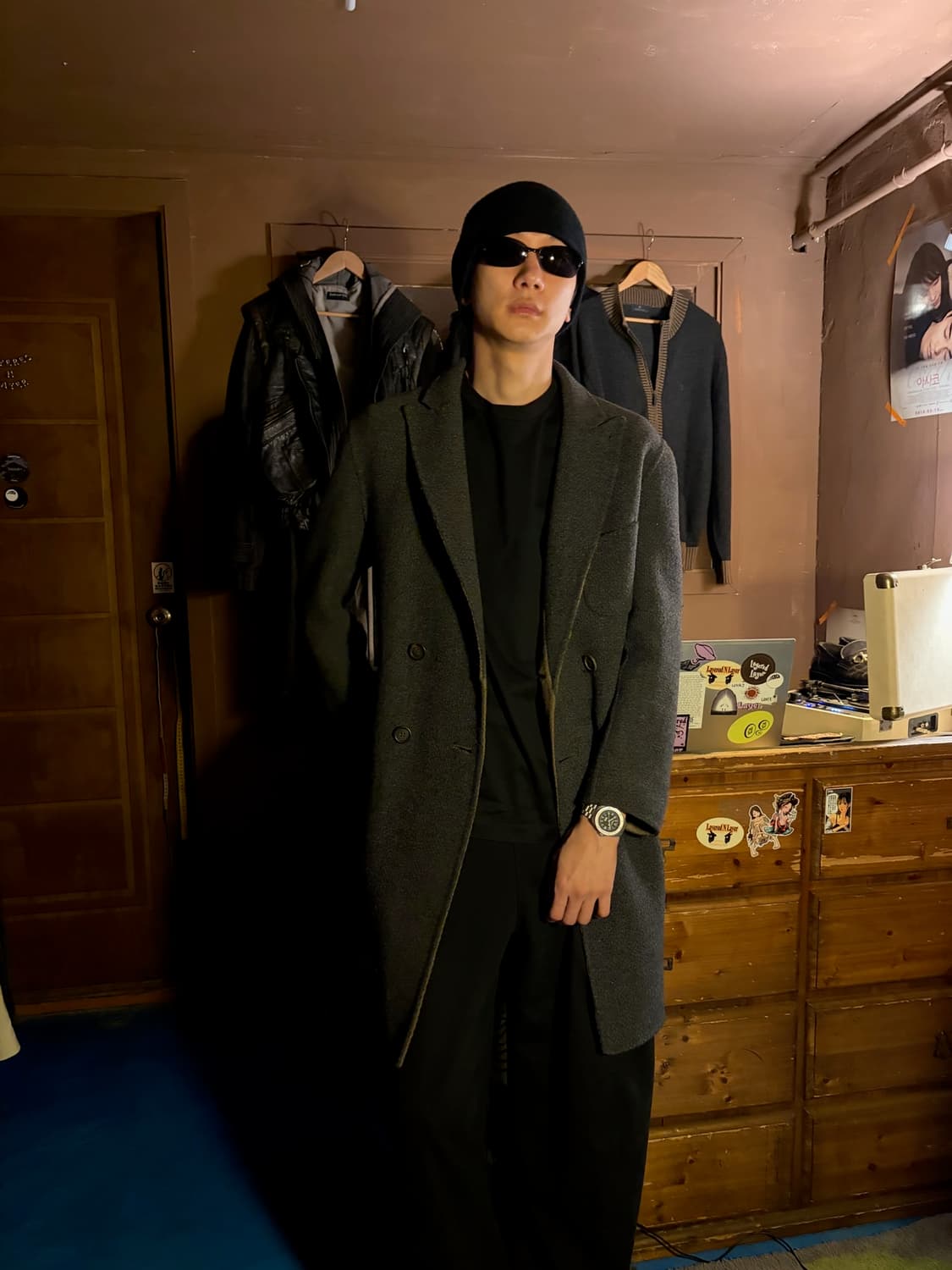 LARDINI WOOL REVERSIBLE MINIMAL COAT 상품이미지1