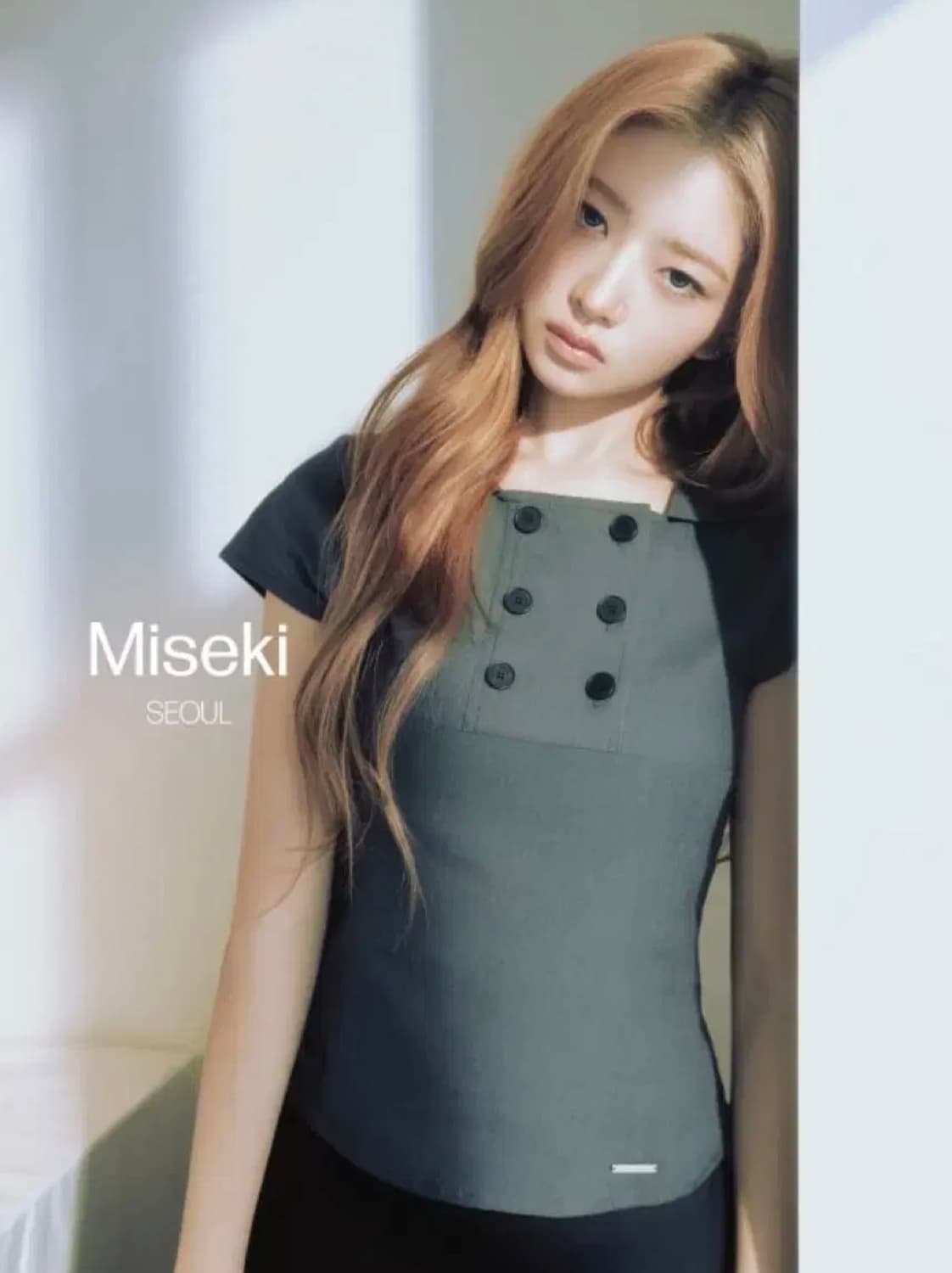 미세키서울 더블버튼 셔츠탑 레이픽 상품이미지1