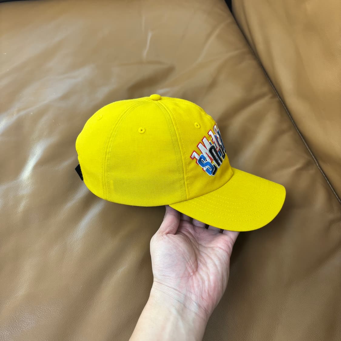 Supreme 슈프림 코듀라 트리플 로고 옐로우 6패널 볼캡 모자 상품이미지3