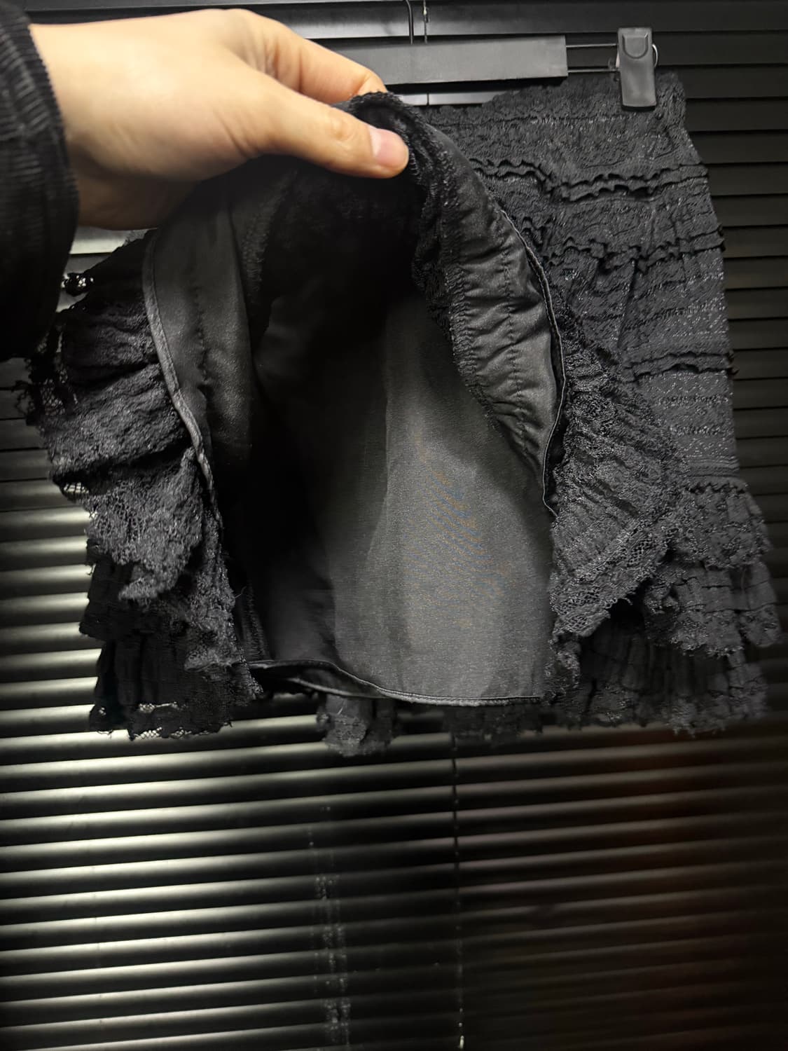 메조피아노 캉캉 레이스 치마 블랙 로리걸 갸루 고스 펑크 밴딩 프릴 쉬폰 상품이미지4