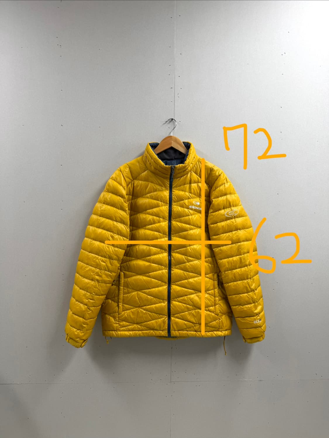 남성 XXL 110 / 아이더 구스다운 경량패딩 옐로우 상품이미지2