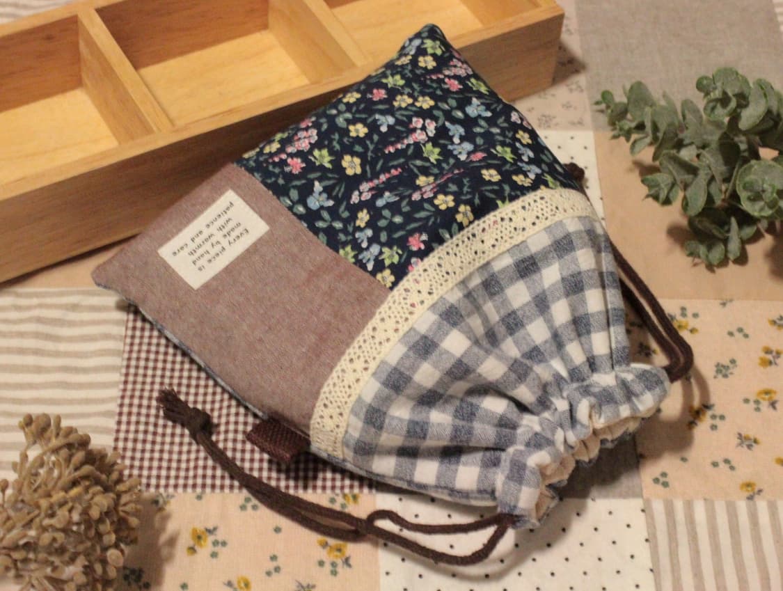 핸드메이드 패치워크 스트링 파우치 상품이미지4