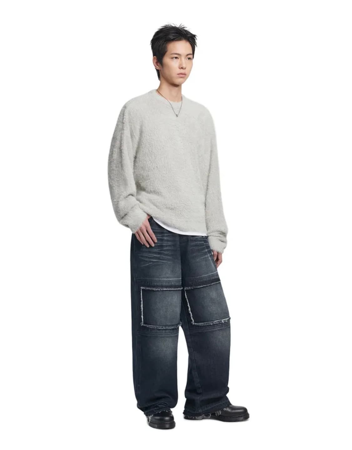 노매뉴얼 헤어리 니트 FUZZ HAIRY KNIT SEAFOAM 상품이미지2