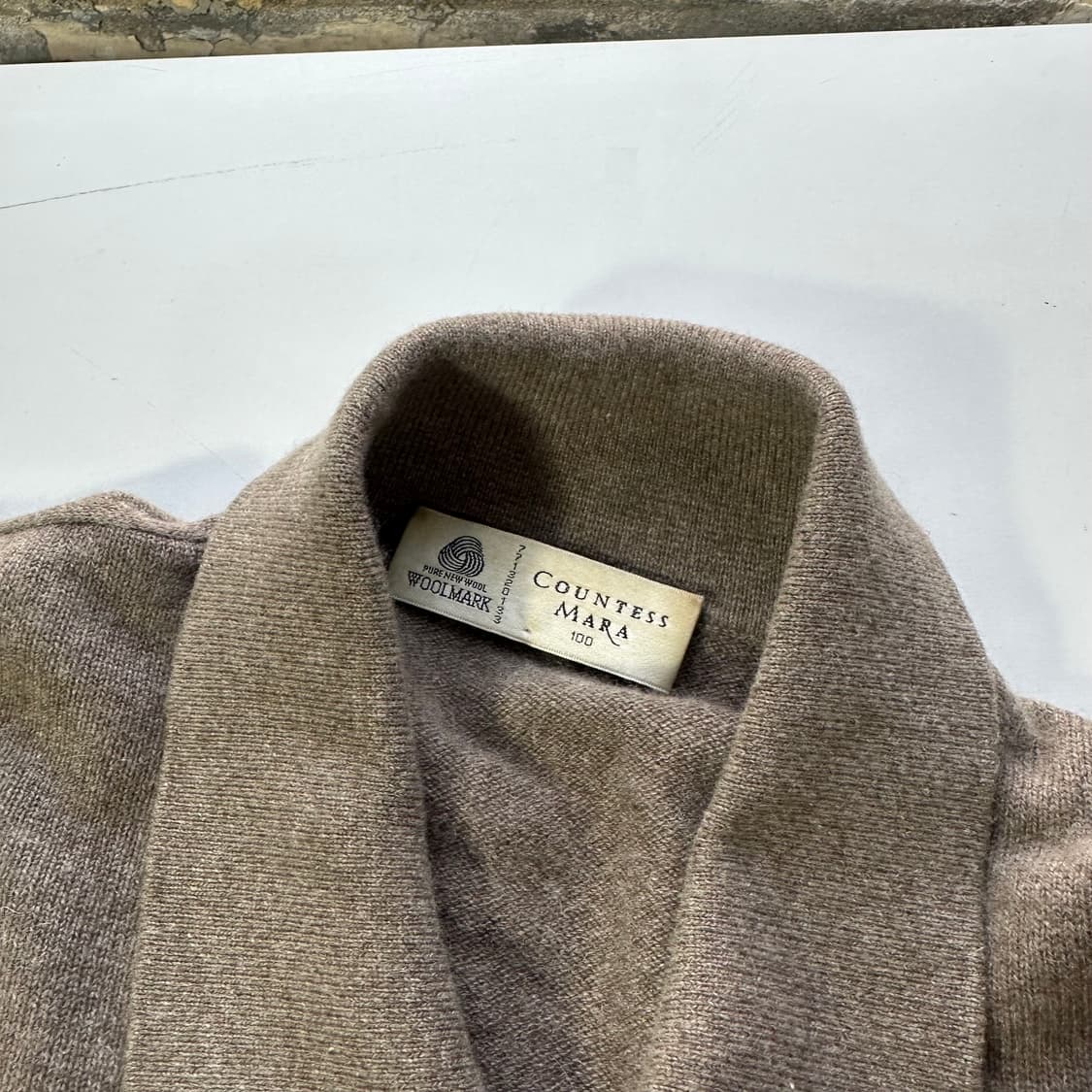 L 100 카운테스마라 딥베이지 루즈핏 캐시미어100% 카라넥니트 상품이미지4