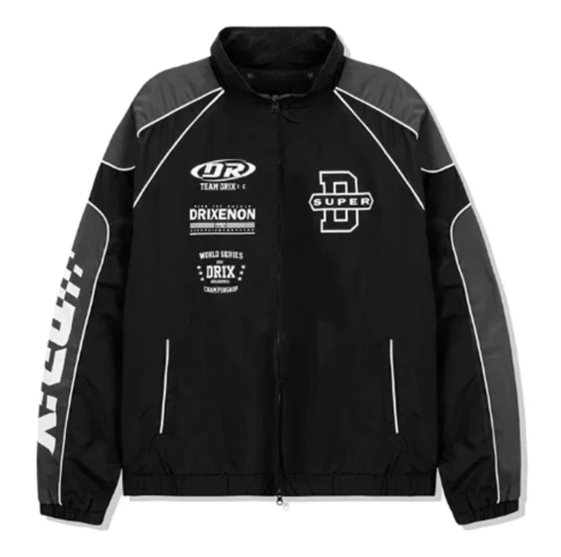 새상품) 남녀공용 드릭스 배색 레이싱 자켓 블랙 상품이미지2
