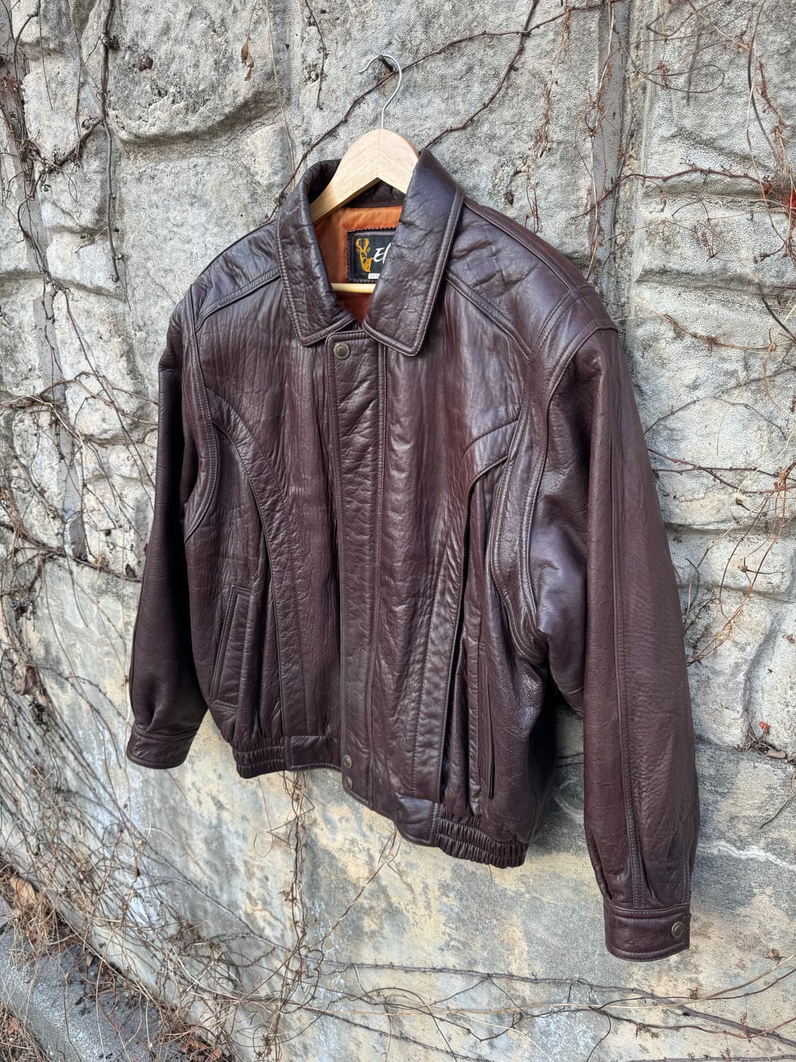 8-90s 국내생산 양가죽 봄버 자켓 형사느낌 상품이미지3