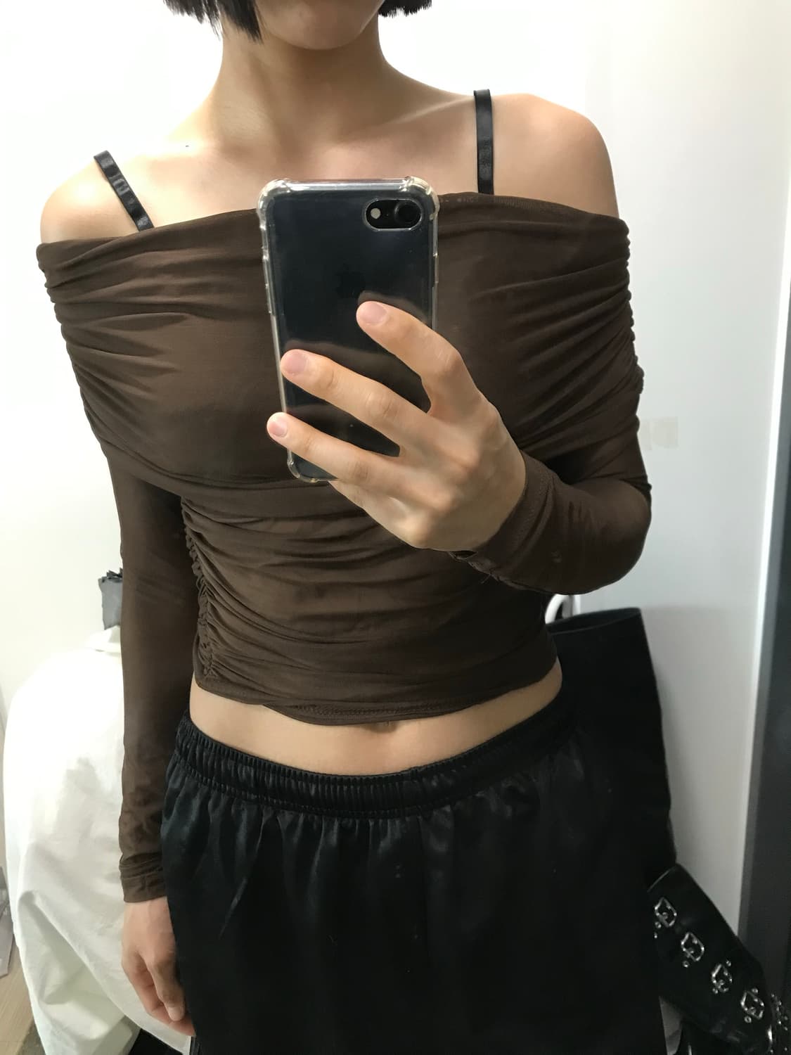 SHEIN 셔링 오픈숄더T 상품이미지5