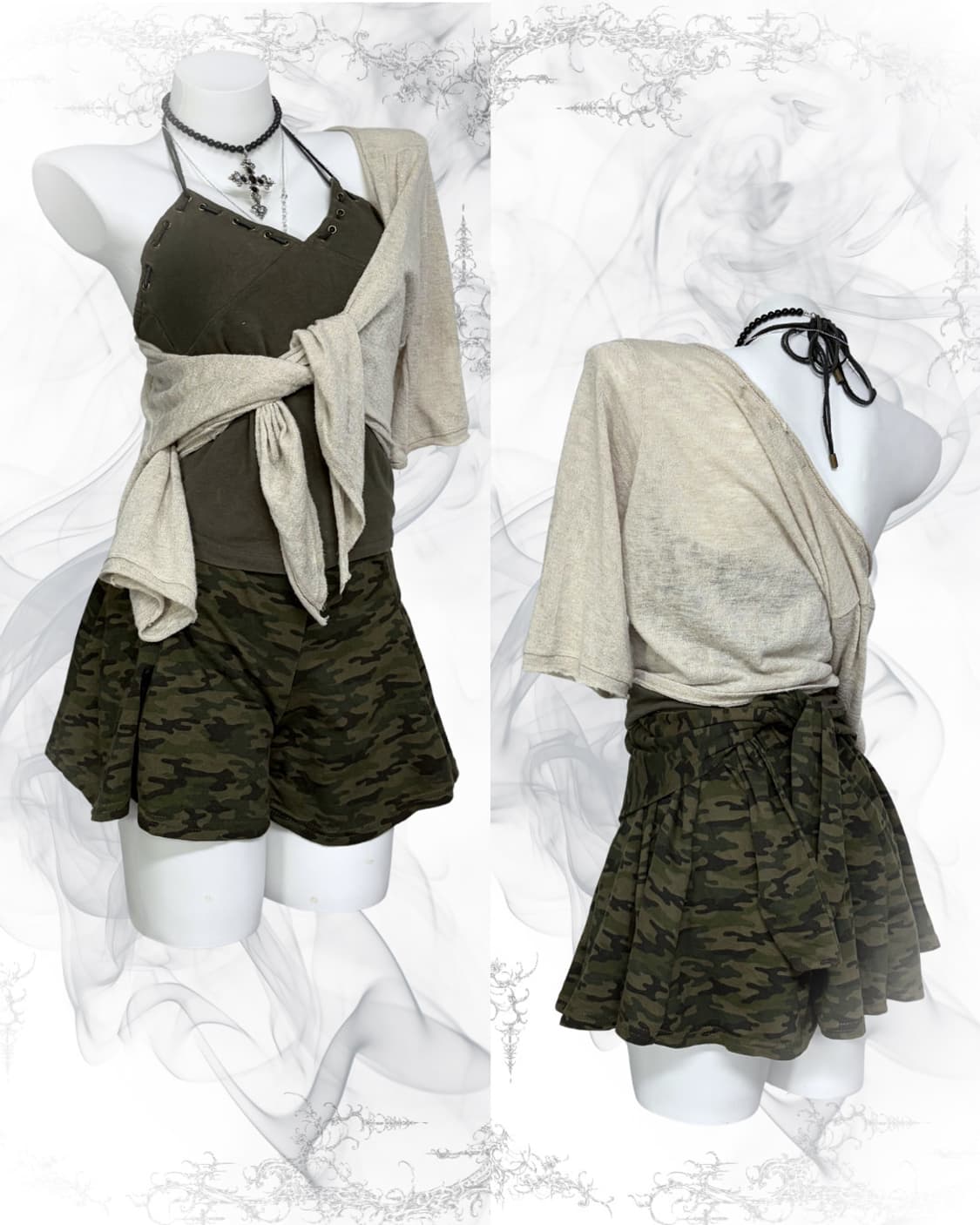 홀터 나시 & 밀리터리 와투케 3pcs 미니 세트 상품이미지3