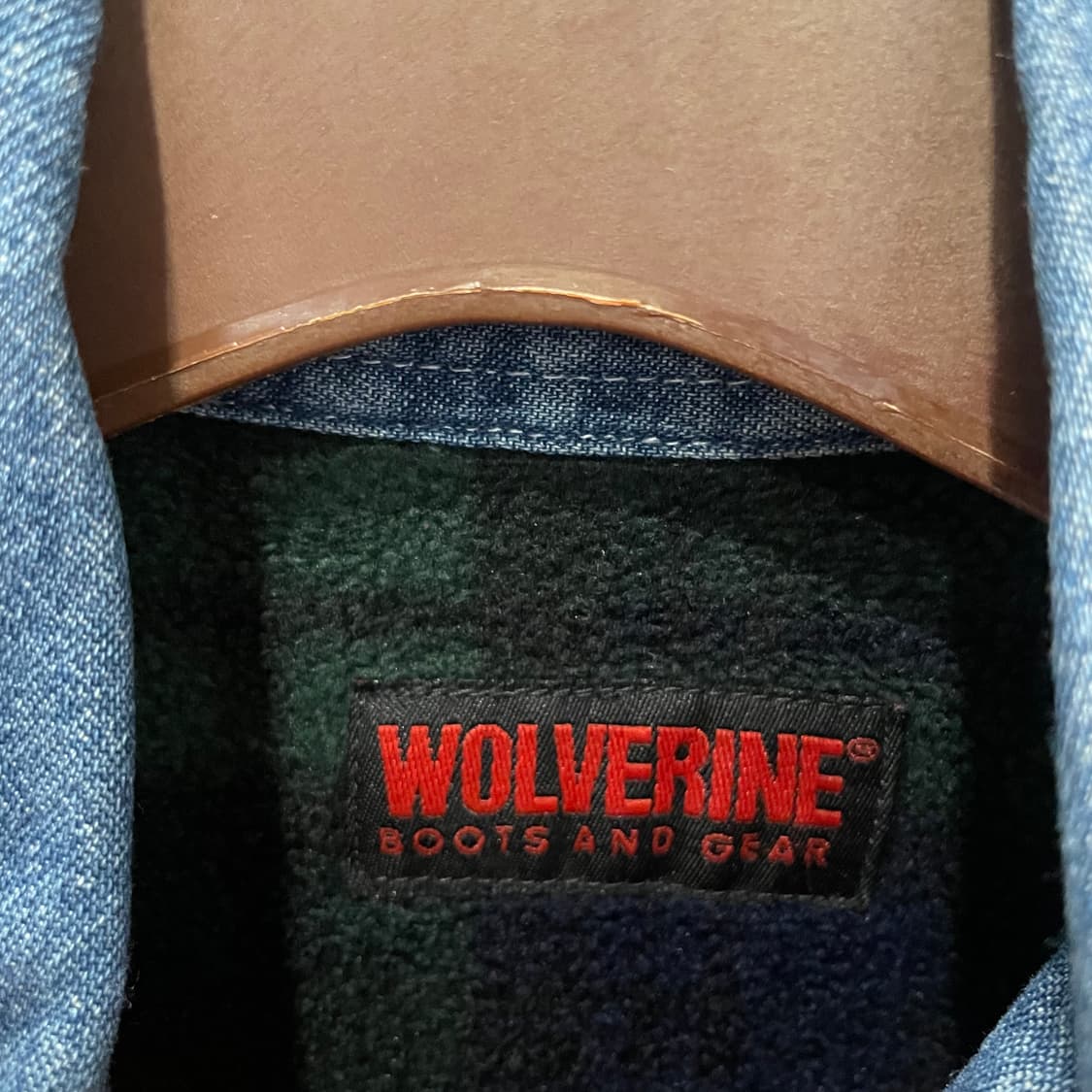 USA VINTAGE 데님 셔츠 자켓 쉐르파 안감 투포켓 디테일 진청 상품이미지5