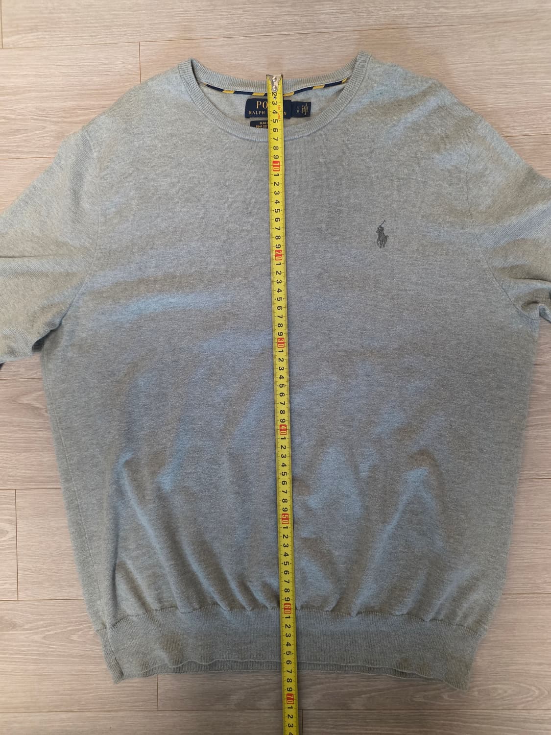 폴로 PIMA Cotten Slim Fit 니트 Light Grey L 상품이미지10