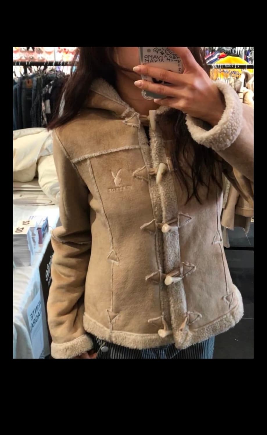 플레이보이 토글 후드 무스탕 자켓 상품이미지1