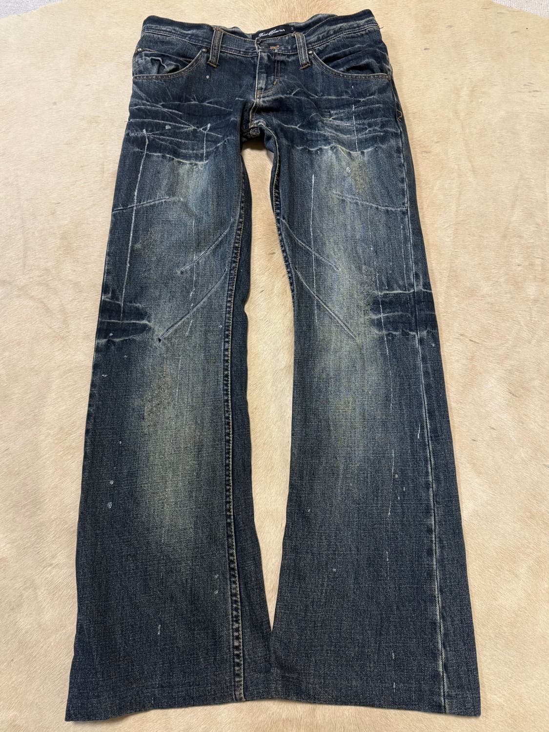 페인팅디테일 워싱 데님펜츠 상품이미지3