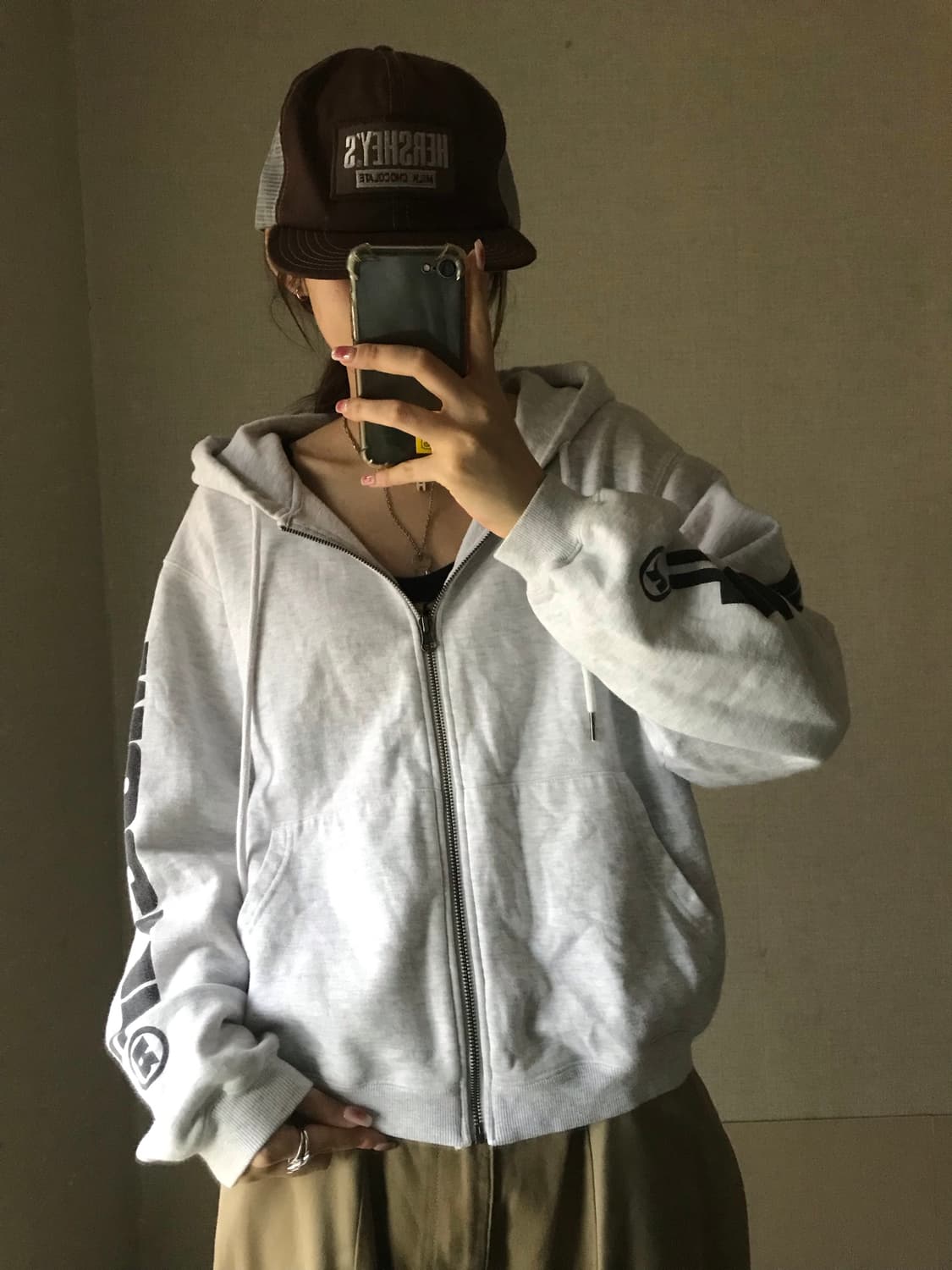 미스치프 사이드로고 후드집업 상품이미지3