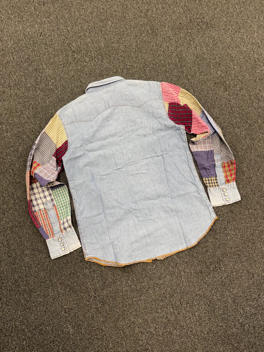 M)CORISCO 빈티지 패치워크 데님 셔츠 상품이미지5