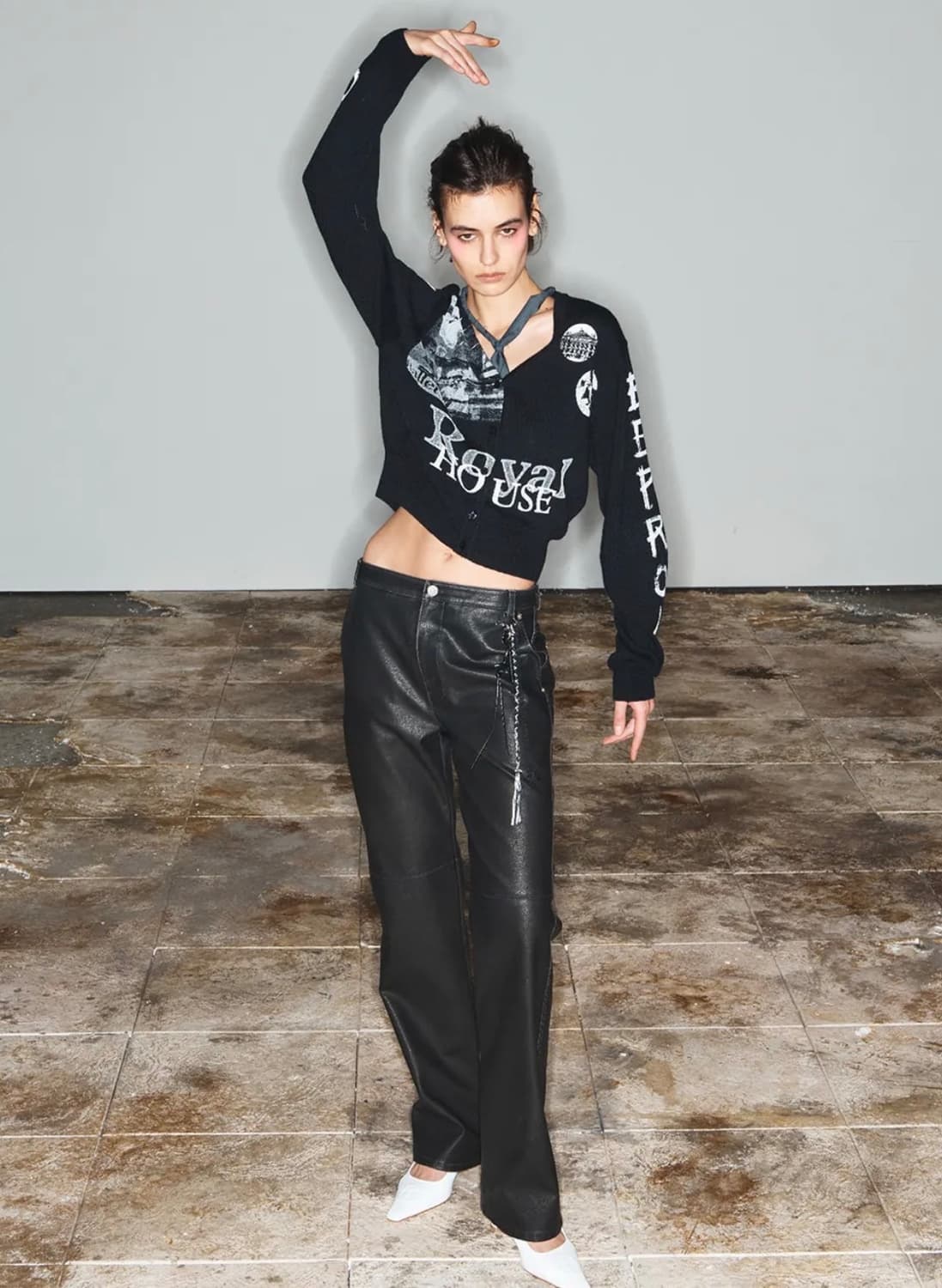 [Open YY] Collage Printed Cardigan(블랙,1) 상품이미지3