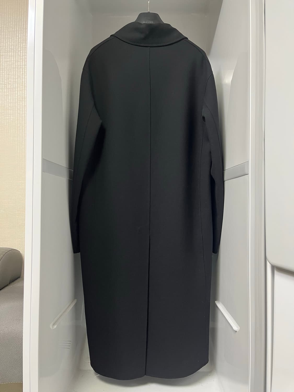 타임옴므 블랙 세미오버핏 롱코트 95사이즈 상품이미지2