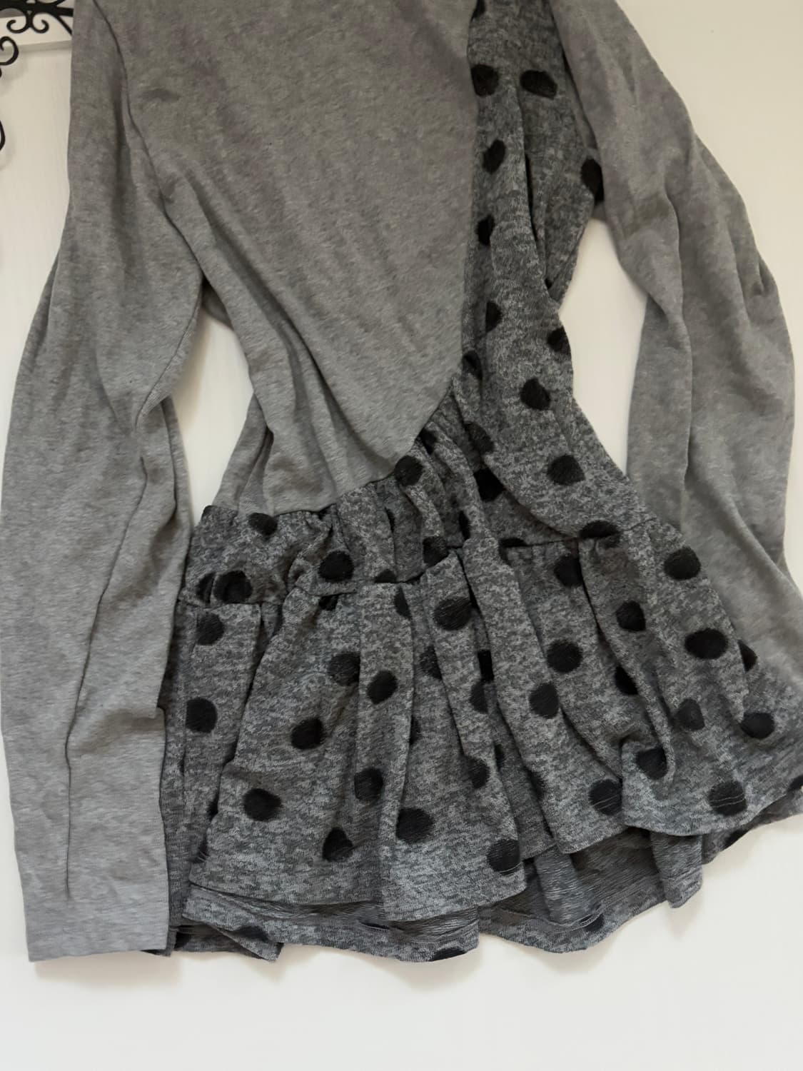 • gray dot frill mini-one-piece dress sl 상품이미지2