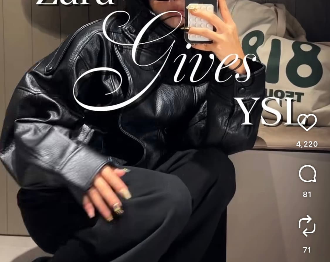ZARA 자라 하이넥 레더 점퍼 4391/872/800   오도어 상품이미지4
