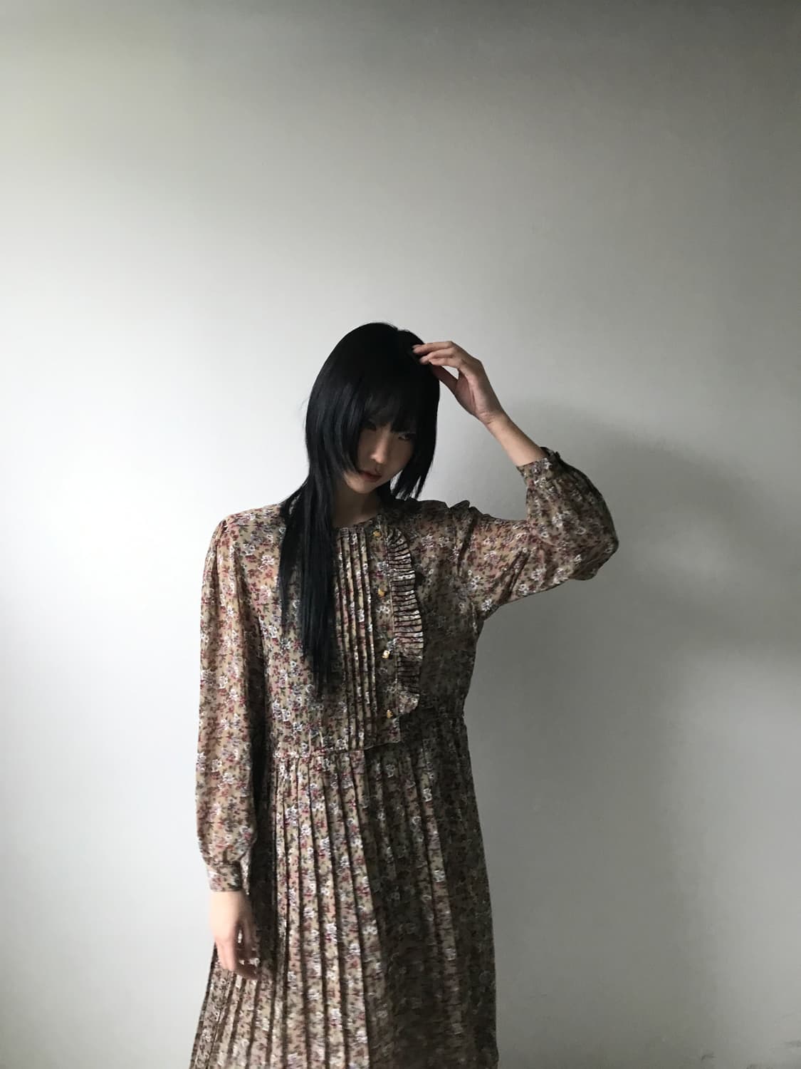 Ruffle collar pleats dress 상품이미지9