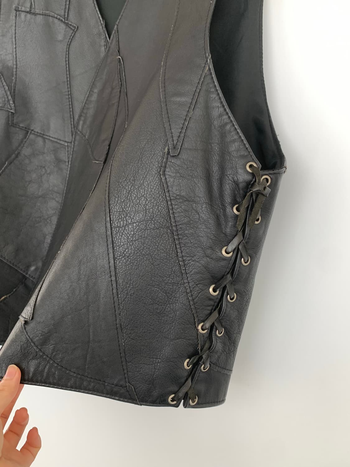 Patchwork leather vest 상품이미지2