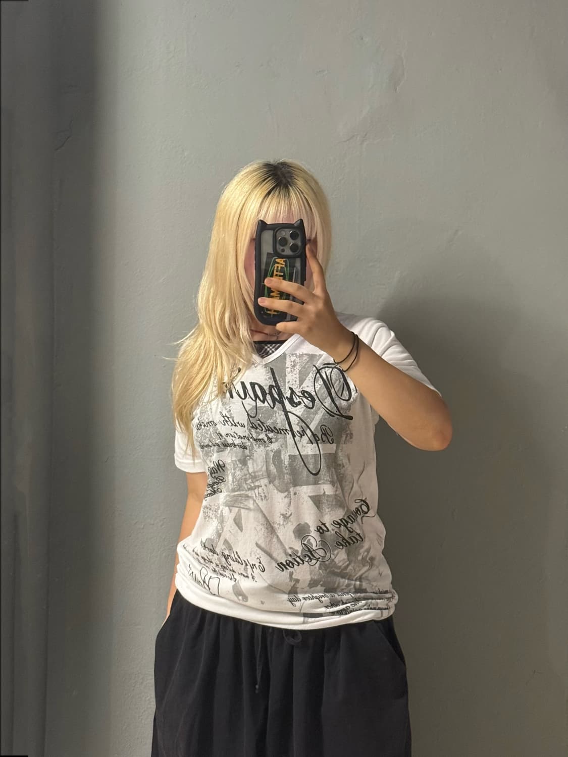 layered detail lettering & printing top 상품이미지2