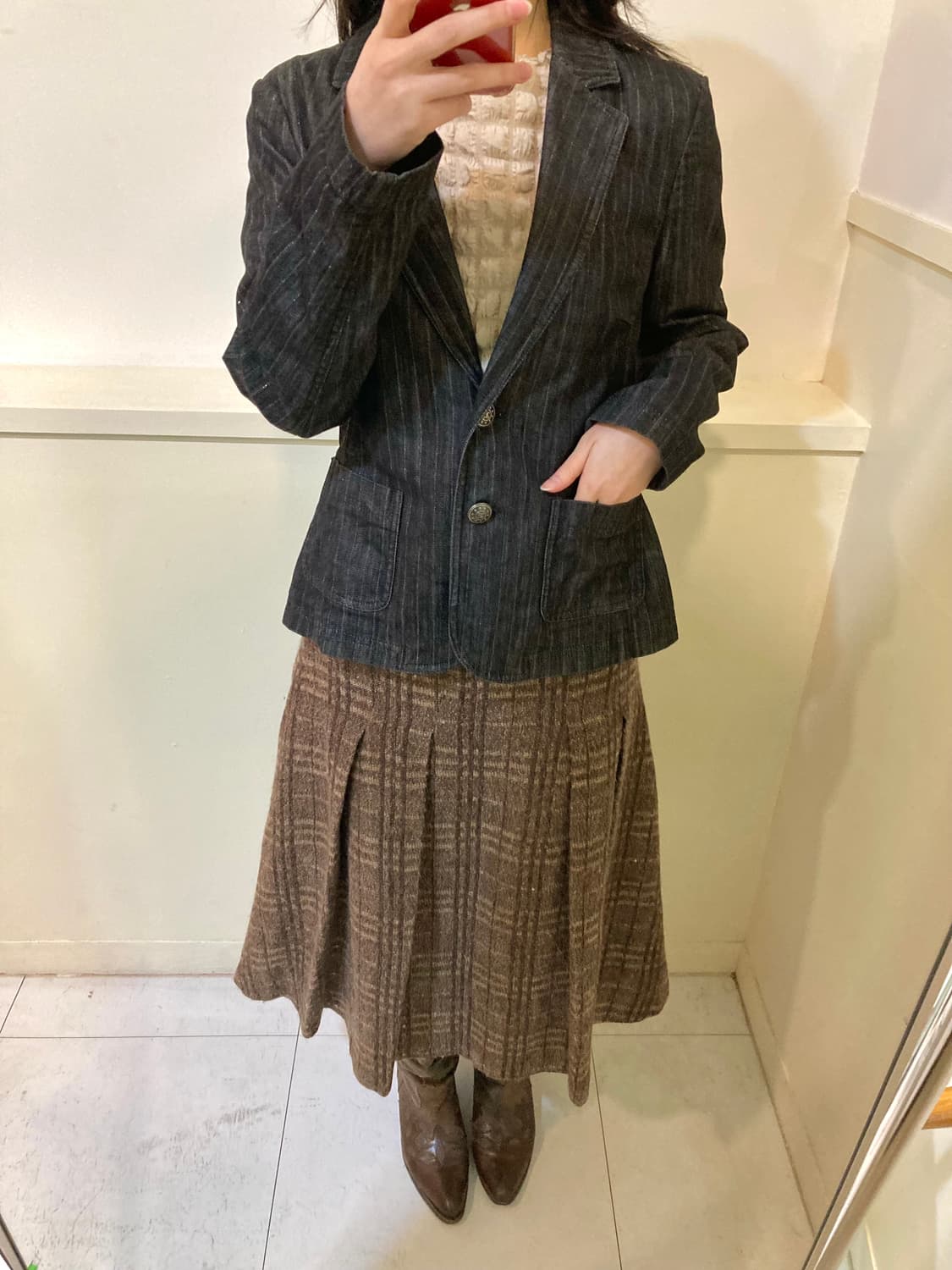 빈티지 에스닉 스트라이프 반짝이 자켓 상품이미지9