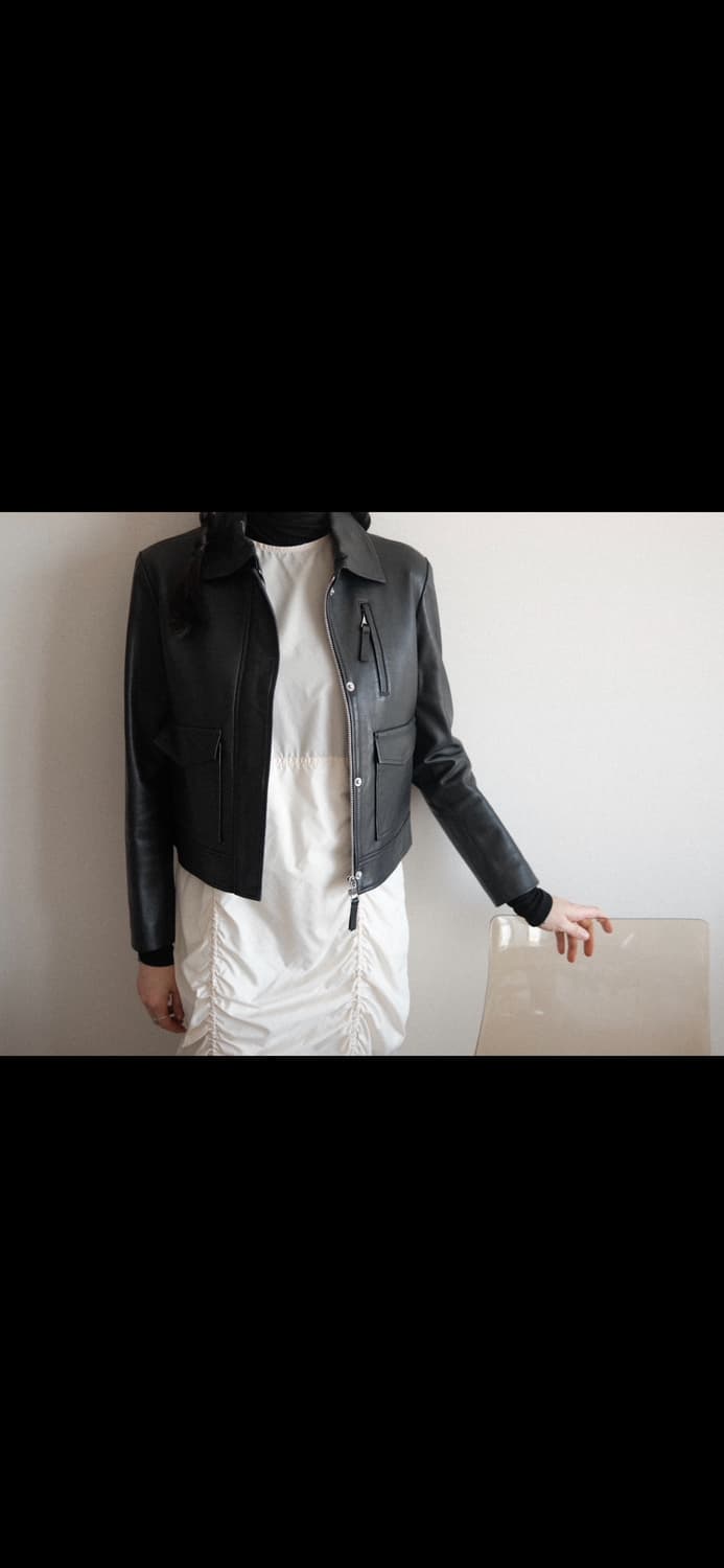 [클럽 모나코] 크롭 레더 자켓 상품이미지3