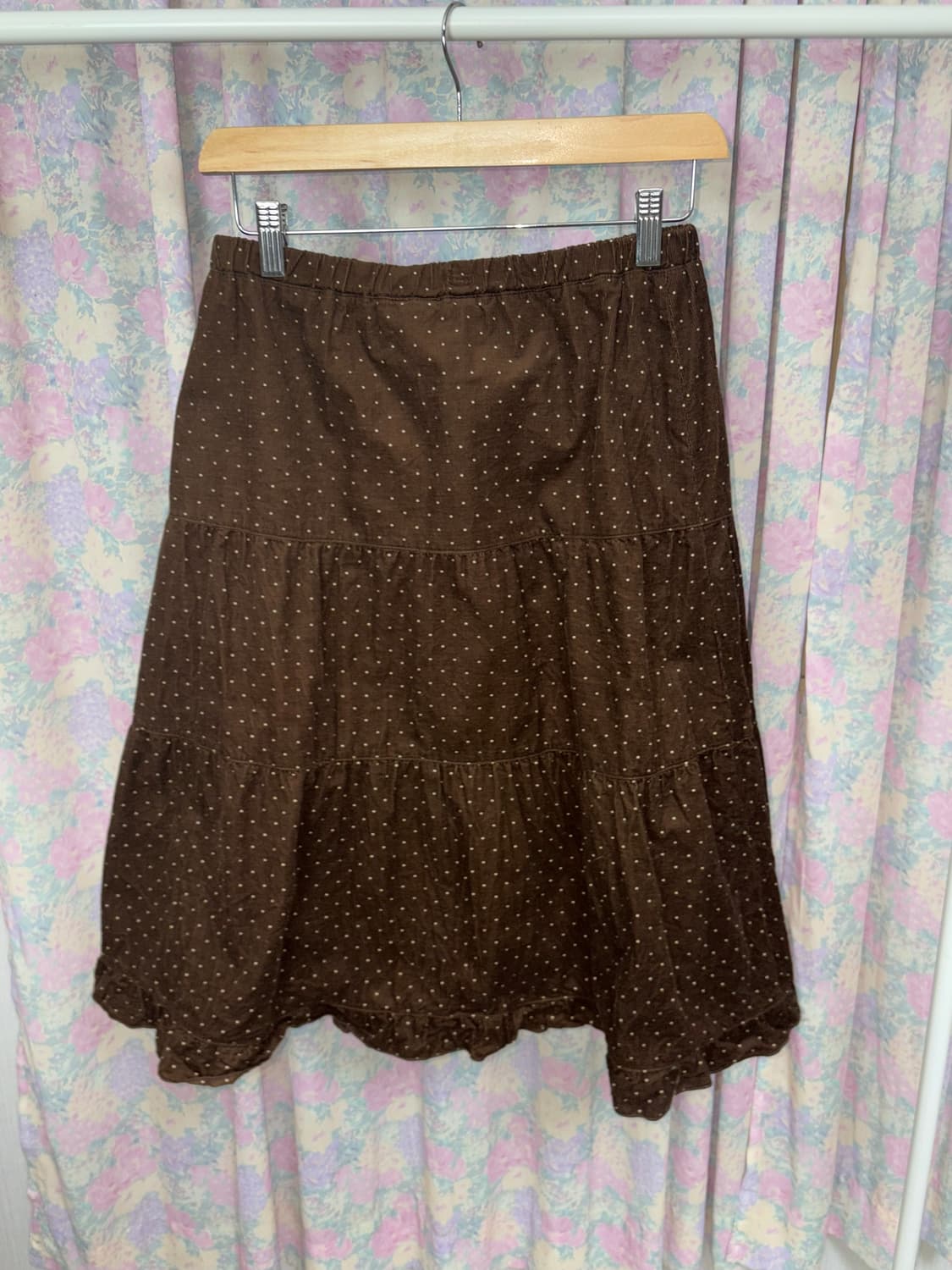 브라운 도트 미디 스커트 상품이미지9