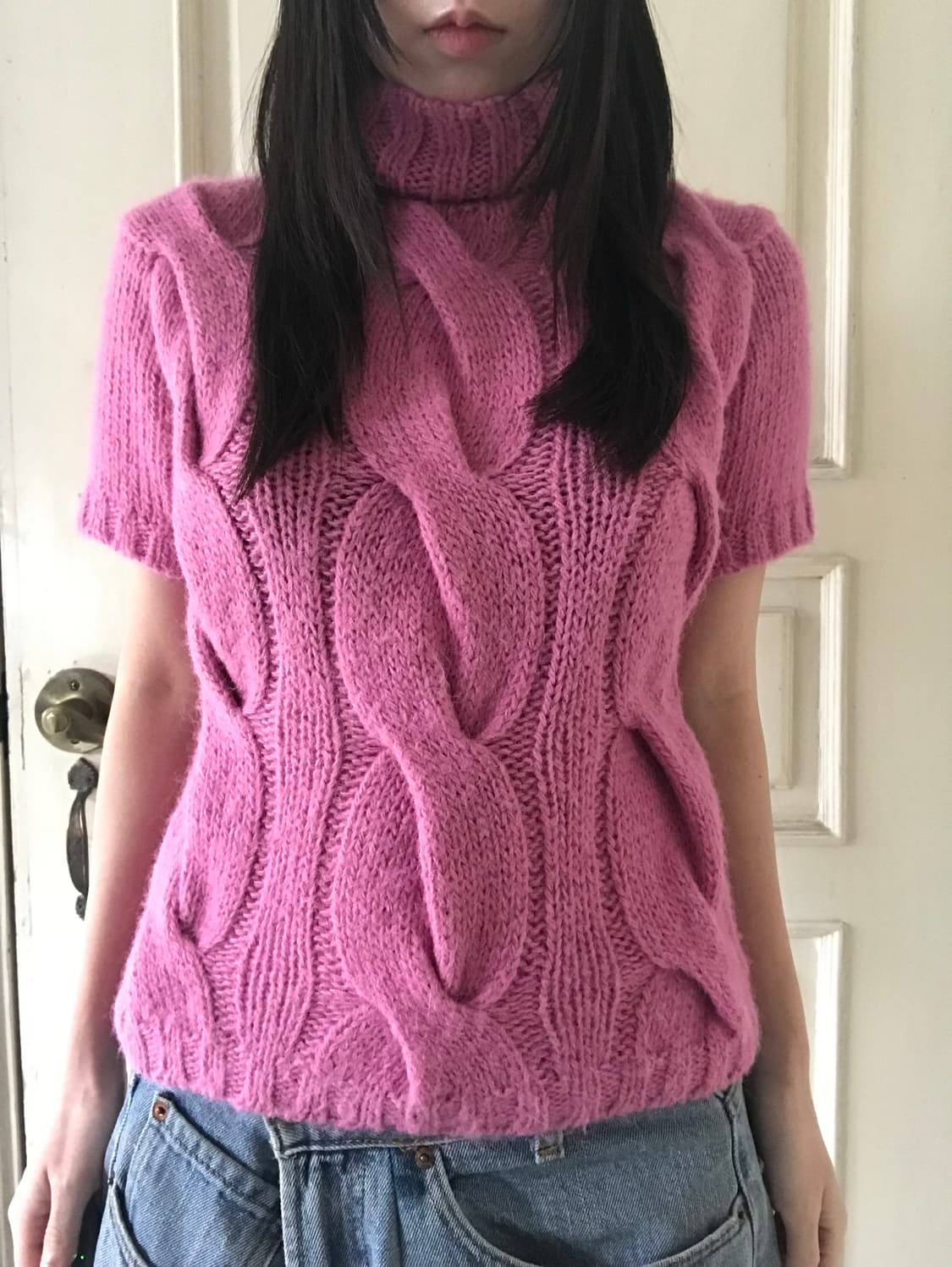 vintage pink turtle neck knit 상품이미지4