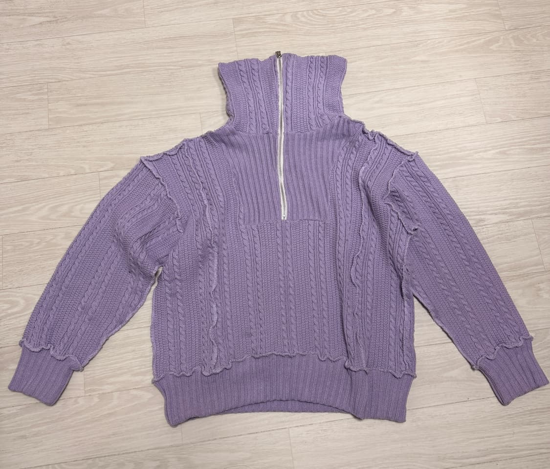 [레씨토] ZIP-UP COLLAR CABLE KNIT(ONE SZ) 상품이미지4
