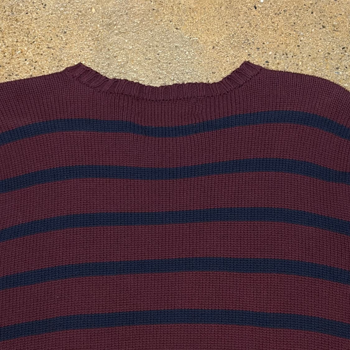 90s USA 빈티지 폴로랄프로렌 스트라이프 단가라 헤비코튼 니트 상품이미지7