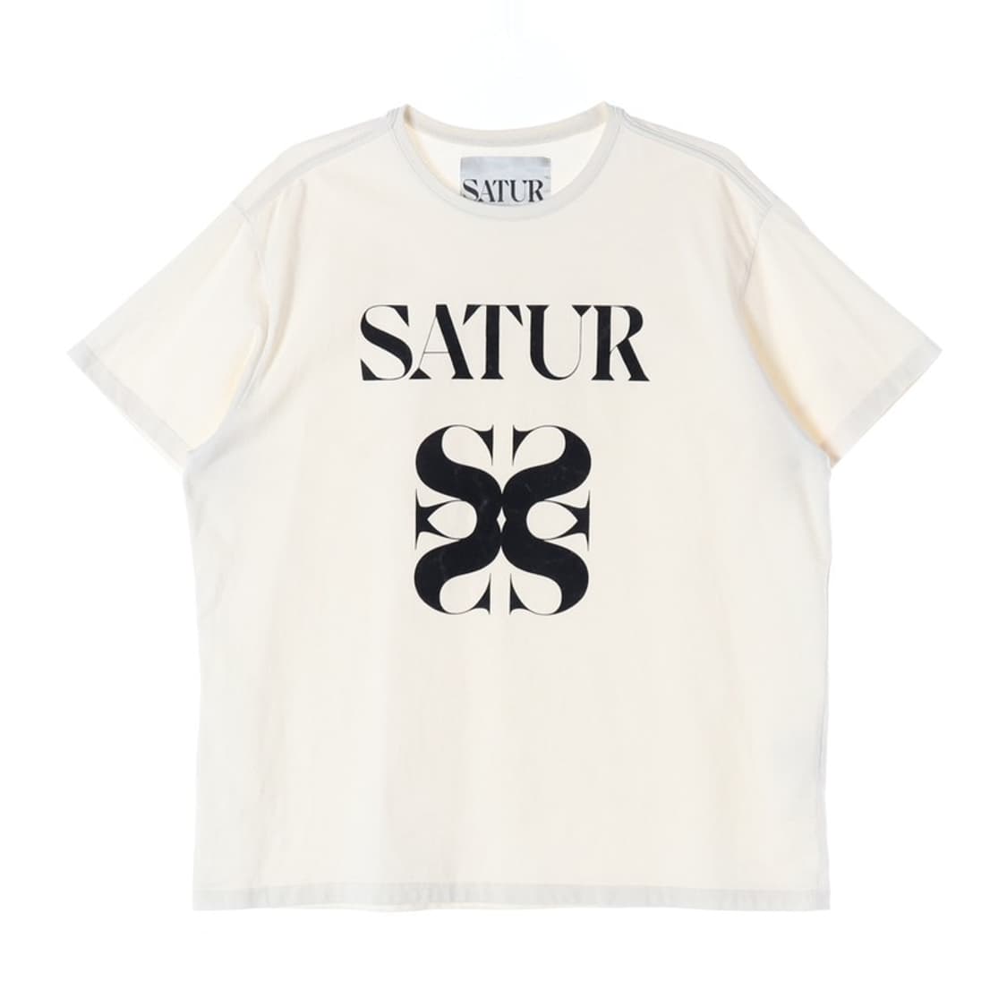SATUR 올 데이 로고 반팔 티셔츠 크림 L 상품이미지1