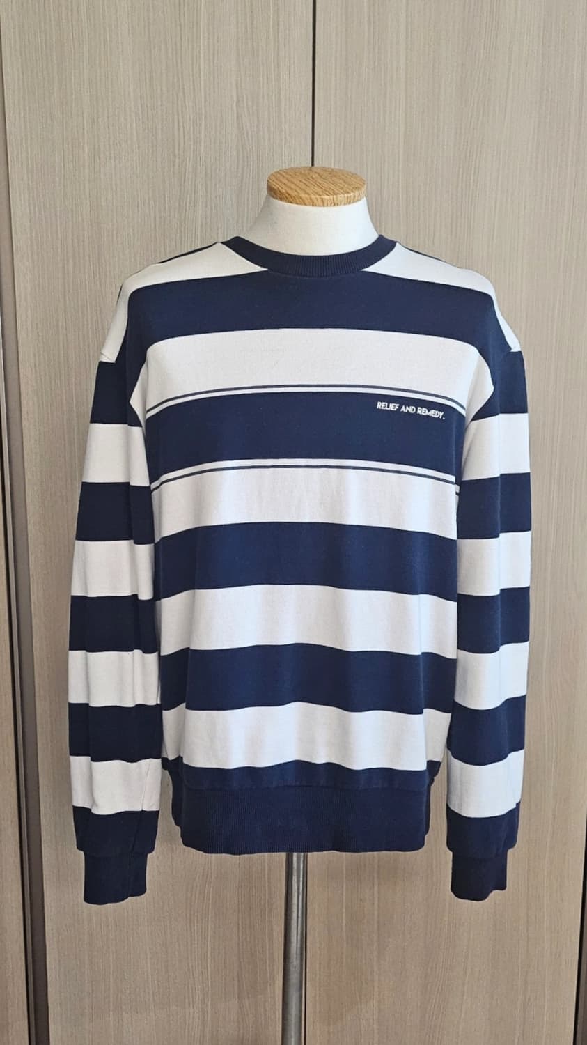 ANDEW 네이비 스트라이프 맨투맨 100 상품이미지3