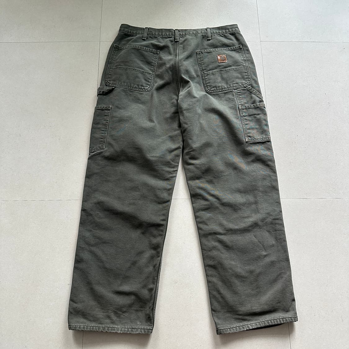 칼하트 B111 체크 안감 모스 그린 팬츠 36x30 MOS 상품이미지1