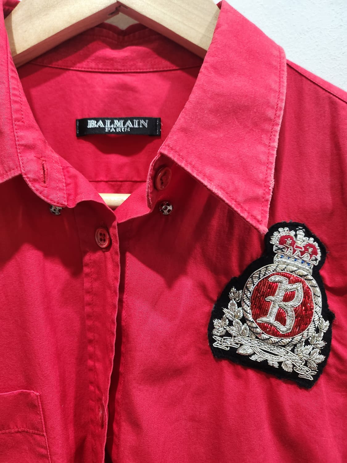 BALMAIN 파리 레드 셔츠 36 정품 상품이미지3