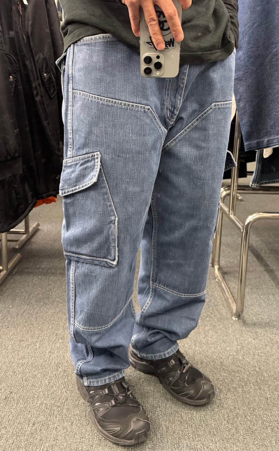 XL) Proceedrebels 빈티지 데님카고팬츠 상품이미지1