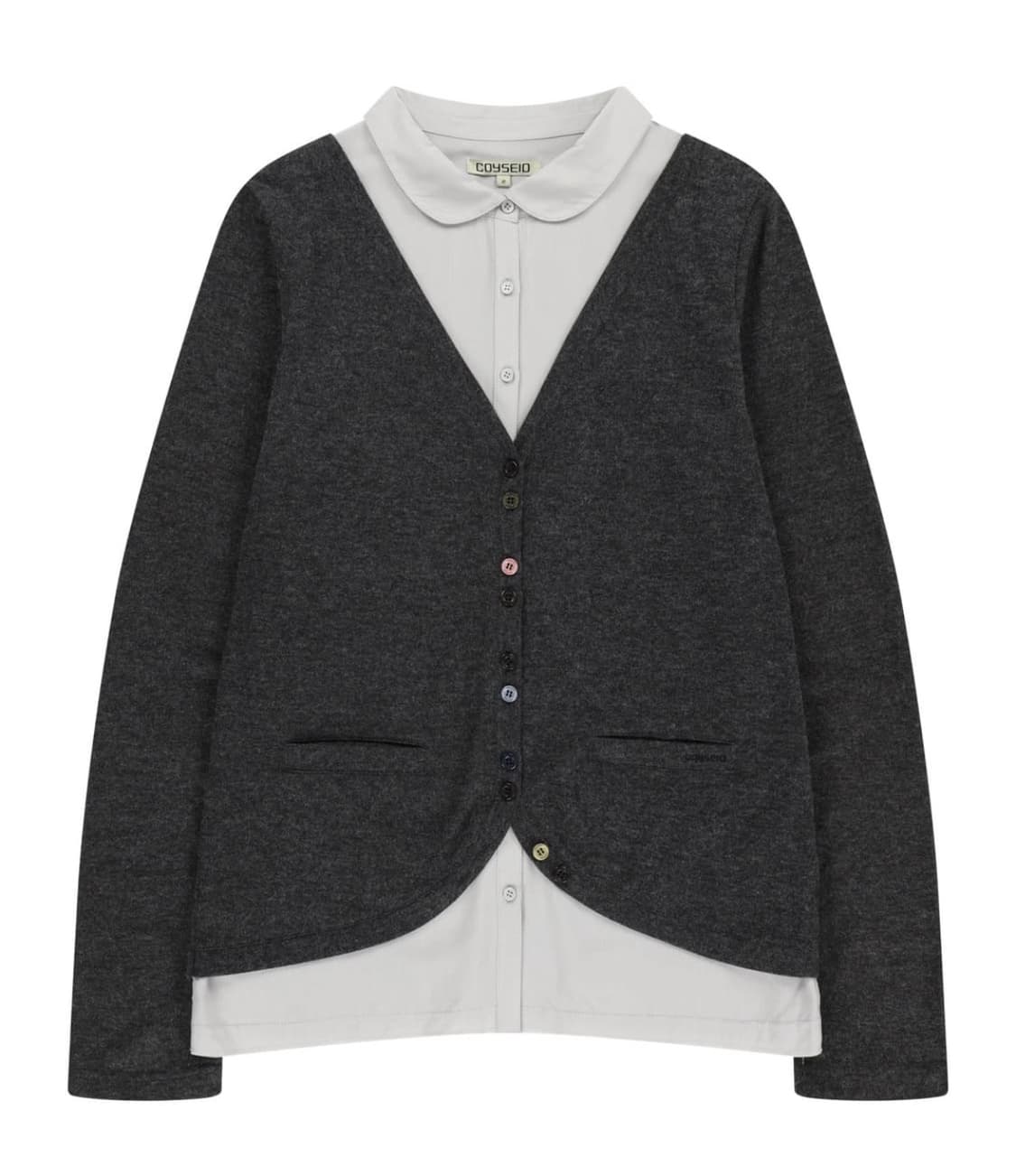 코이세이오 레이어드 셔츠 가디건 1사이즈 그레이 상품이미지1