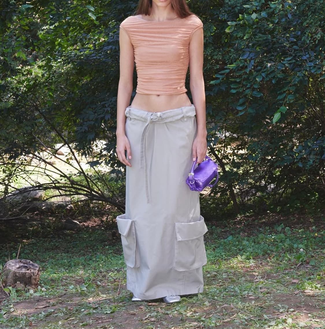 openyy 오픈와이와이 ROLLED WAIST CARGO 블랙 상품이미지1