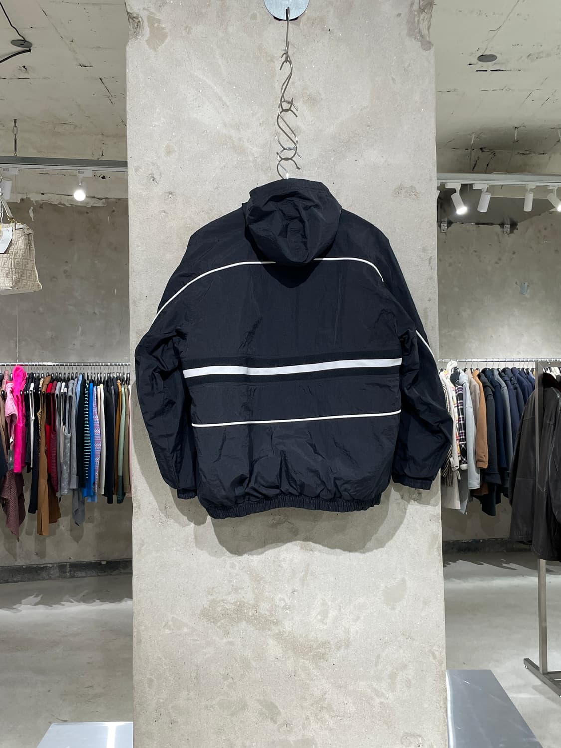 나이키 블랙 올드스쿨 스우시 나일론 후디 자켓 상품이미지6