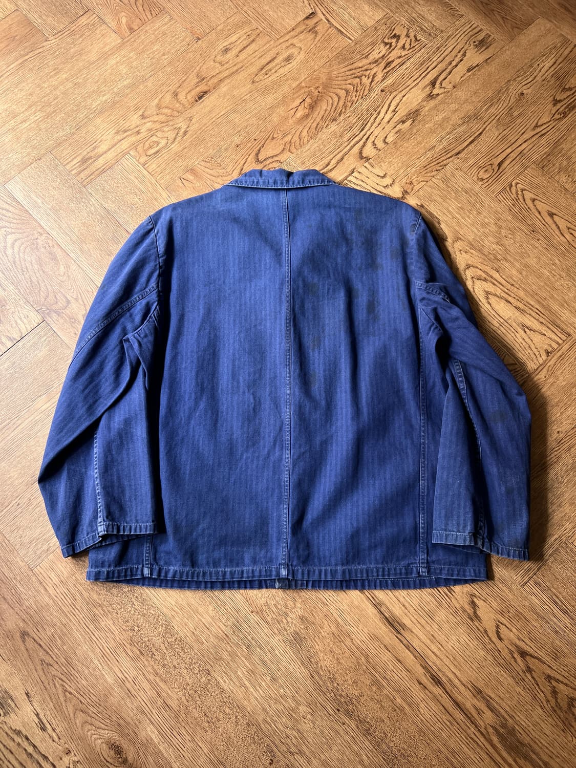 [M]90's 빈티지 워싱 3포켓 HBT 프렌치 워크 자켓 상품이미지9