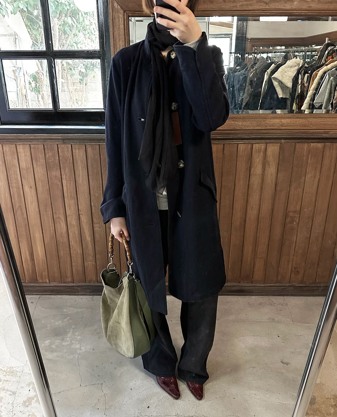 KAPITAL lether pach dark navy coat 상품이미지3