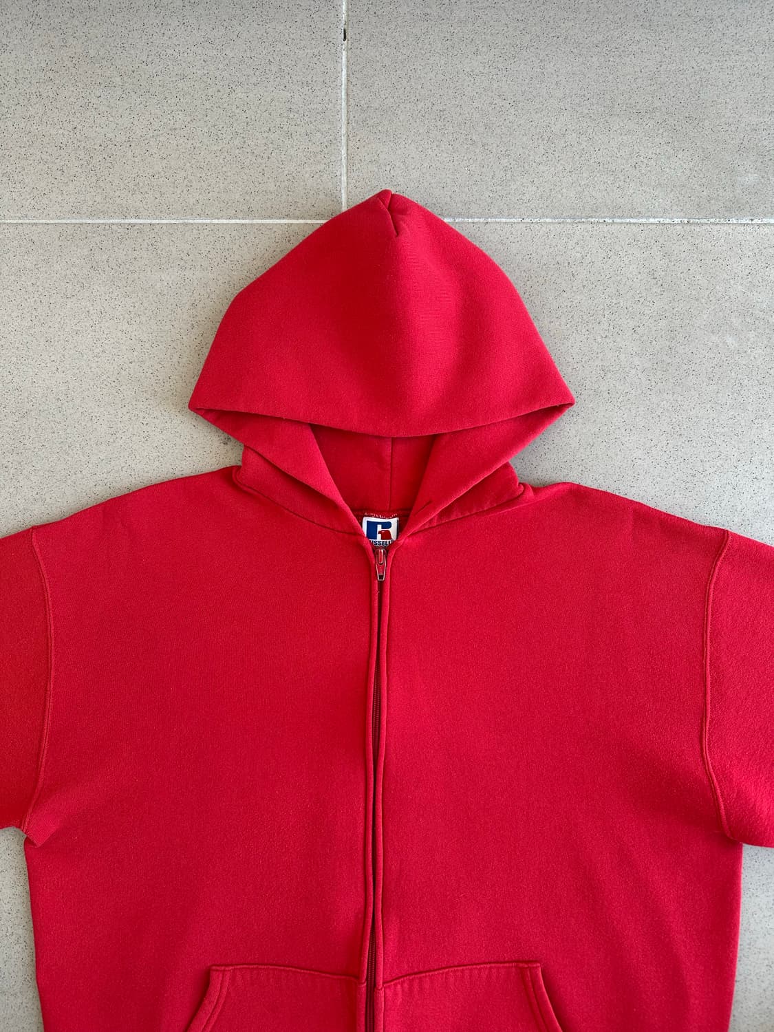 90s 빈티지 러셀 후드집업 레드 XL USA 상품이미지4